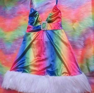 SOLD - Christmas Rainbow J Valentine Velvet Dress